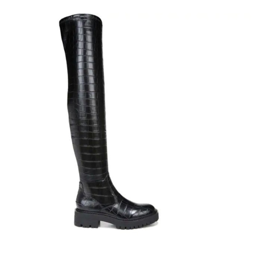 FRANCO SARTO Fera Cocodrile Faux Leather Boots Size 7.5 Medium